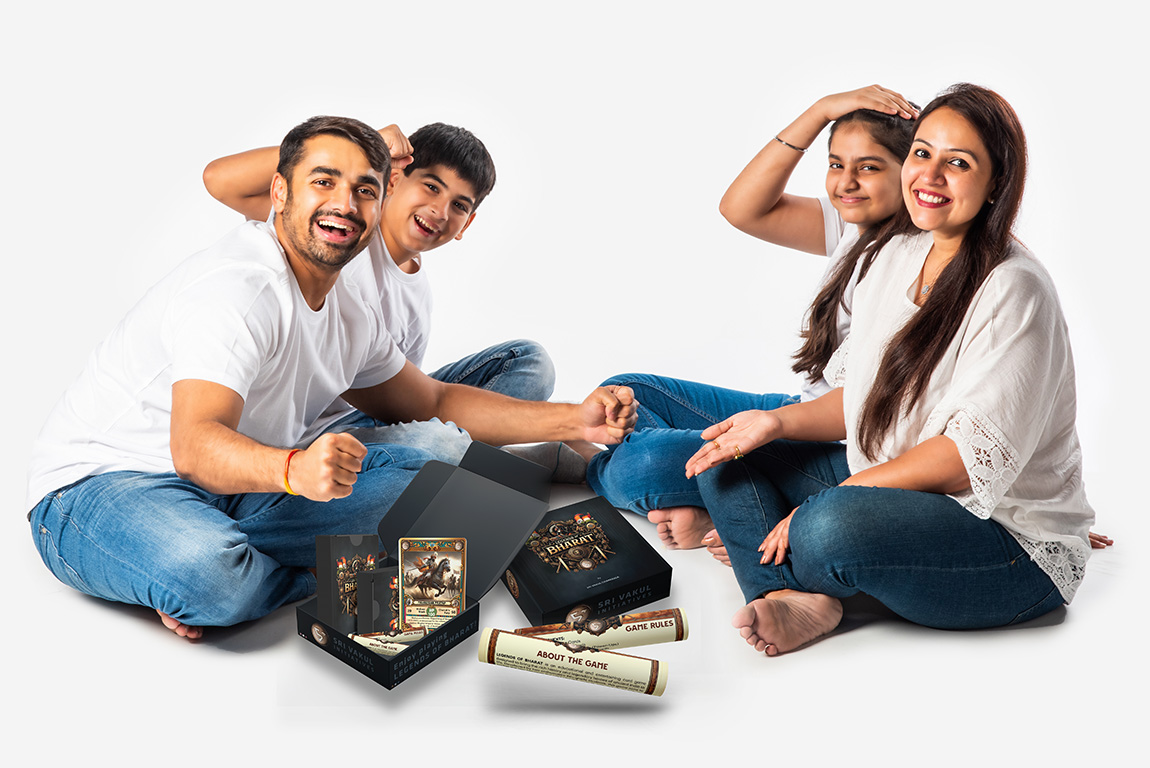 Family playing Legends of Bharat together
